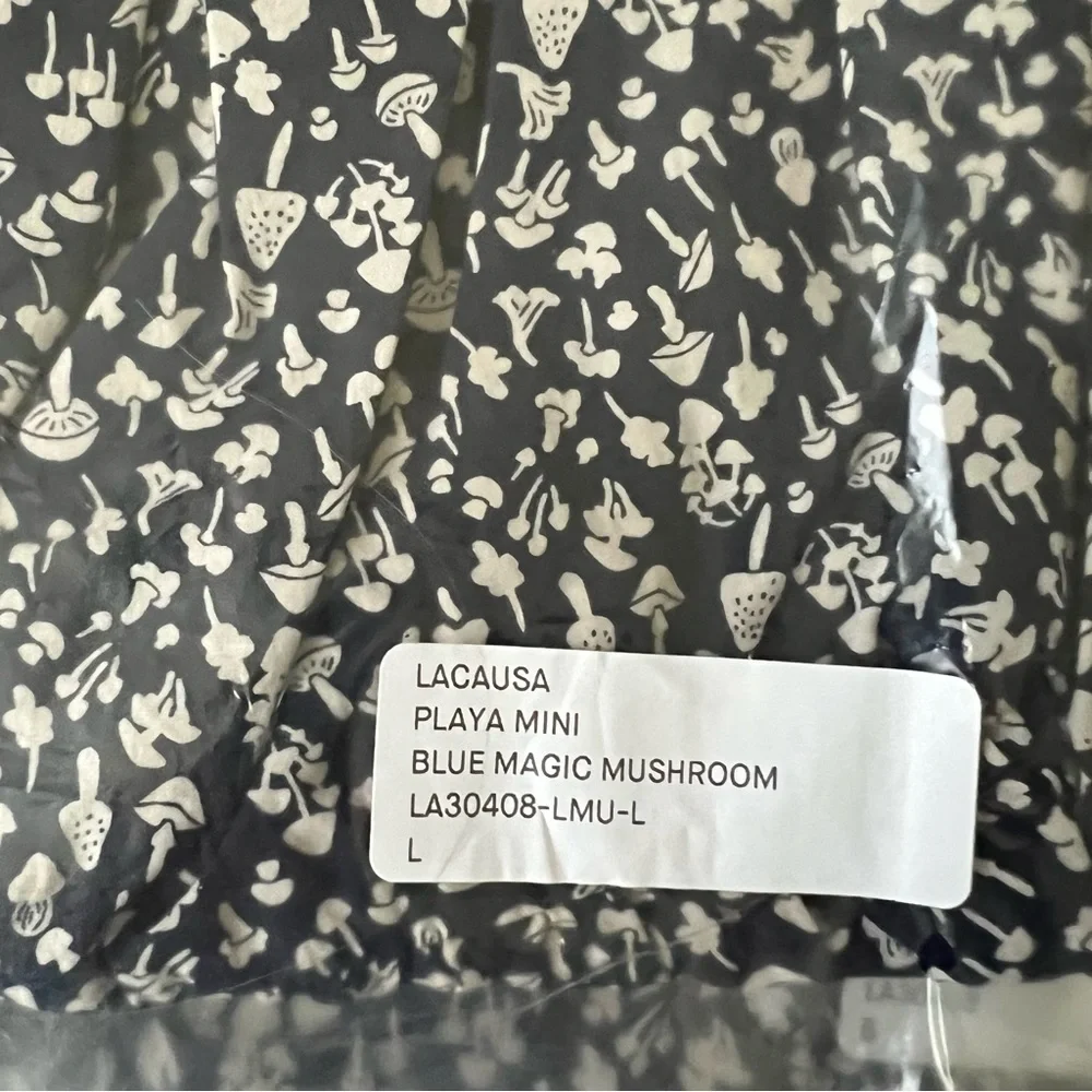 LACAUSA x Anthropologie Playa Boho Flowy Mini Dress in Blue Magic Mushroom - Picture 10 of 10
